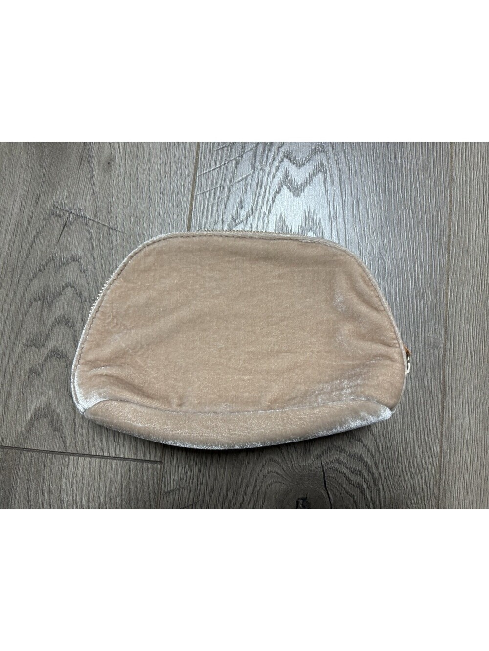 Dolce & Gabbana Women Tan Velvet Signature Cosmetic Pouch Makeup Bag